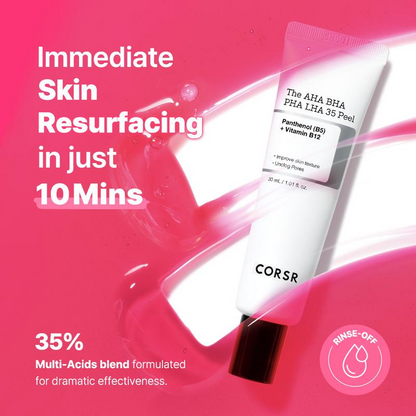 [COSRS Official] The AHA BHA PHA LHA 35 Peel (30ml) | 10 MINUTE SKIN PEEL FOR SMOOTH, PORELESS SKIN