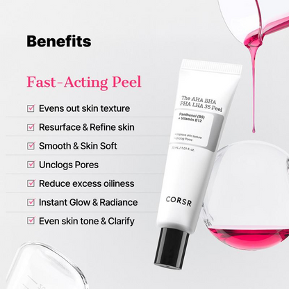 [COSRS Official] The AHA BHA PHA LHA 35 Peel (30ml) | 10 MINUTE SKIN PEEL FOR SMOOTH, PORELESS SKIN