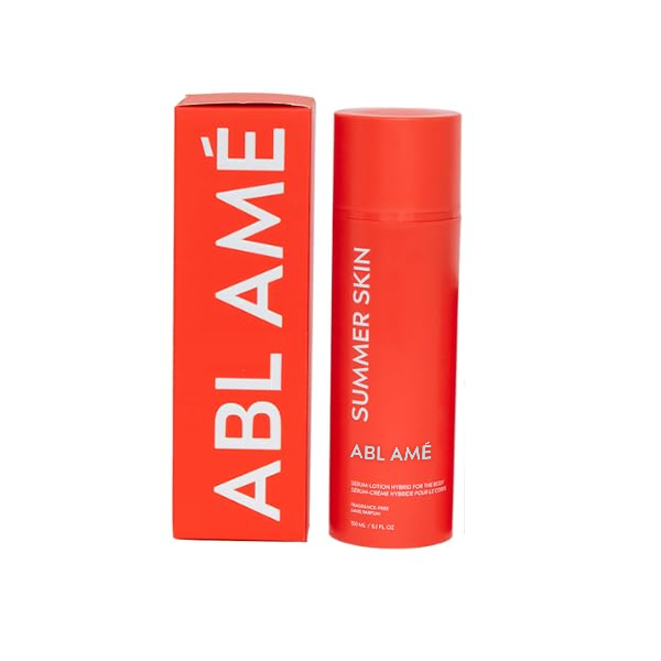 ABL AMÉ Summer Skin Body Serum/Lotion Hybrid - Hydrating, Softening and Repairing Body Lotion- Niacinamide + Saccharide Isomerate + Vitamin B5 + Oat Extract - 150ml/5.1 Fl oz.