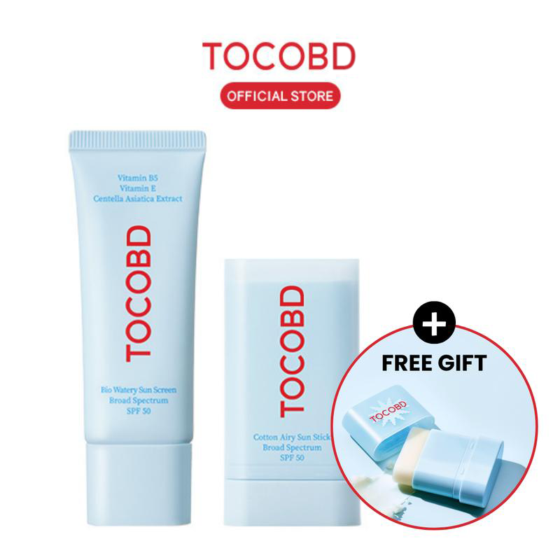 [TOCOBD Official] Korean SPF Duo – Sun Stick & Watery Sun Cream SPF50 Skin Repair Lightweight Sunscreen Dúo Solar Protector solar en barra Protector solar en crema FPS 50