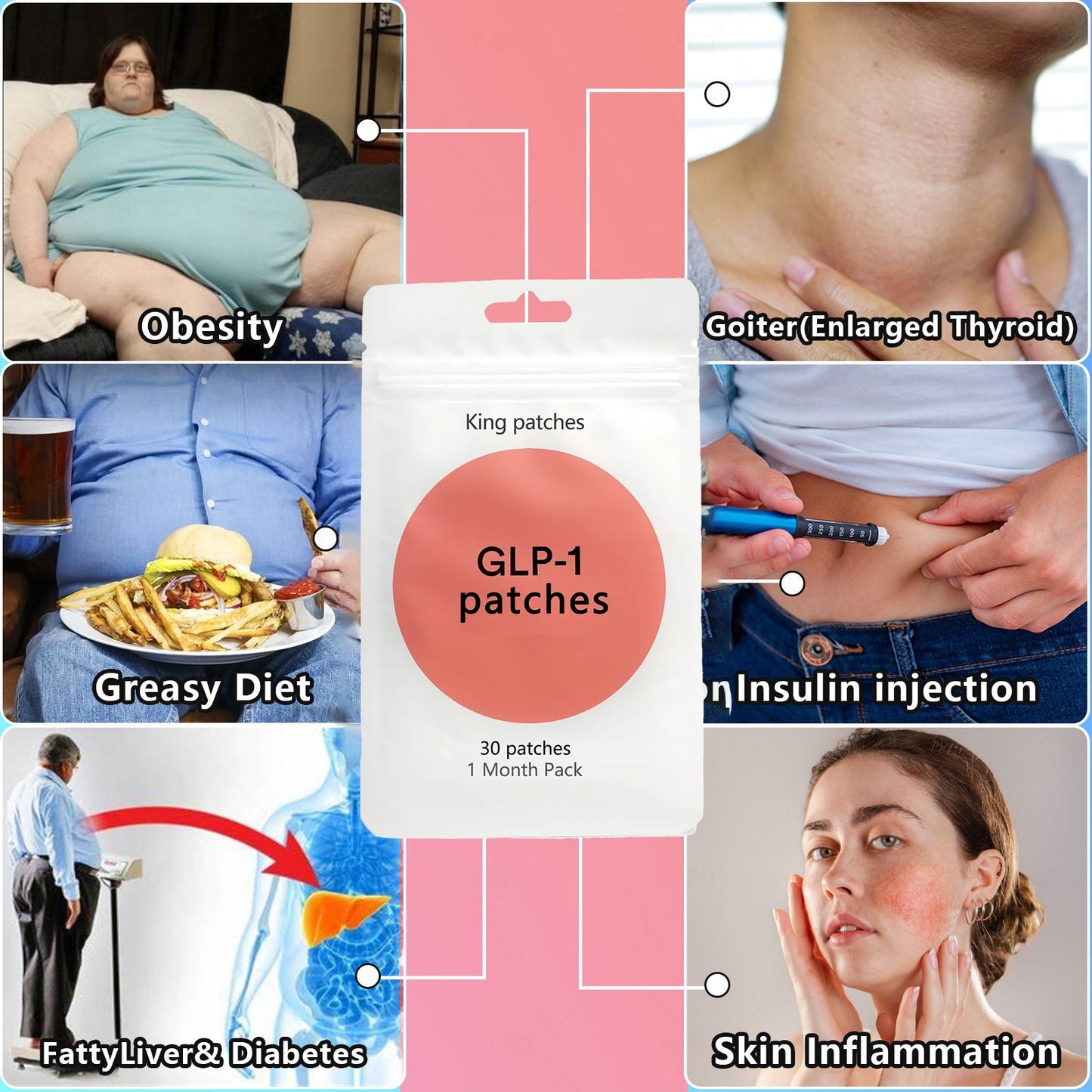 GLP-1 Patches🎉 - Slimming, Skin Tightening, Blood Sugar Support, No Injection, 7- Day Result
