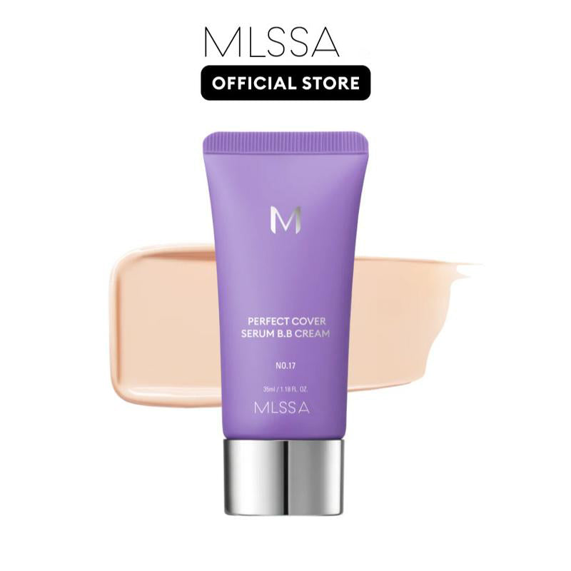 [MLSSHA Official] M Perfect Cover Serum BB Cream (35ml) - Bifida Ferment Lysate Serum-Infused BB Cream for Anti-Aging Skin Rejuvenation, Skin Tint, Tinted Moisturizer, Skin Care Foundation Makeup,Superfood Complex,Glass Skin CardiBB OGBB PurpleBB