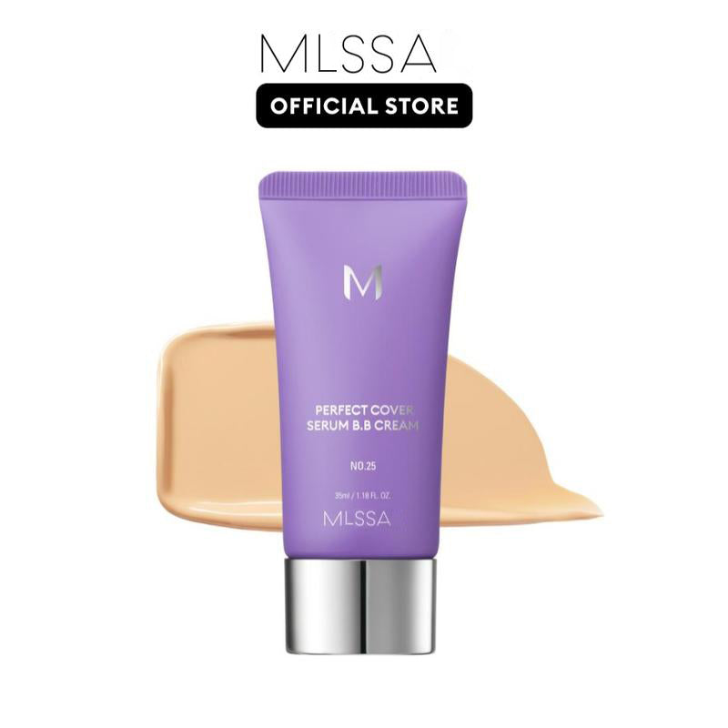 [MLSSHA Official] M Perfect Cover Serum BB Cream (35ml) - Bifida Ferment Lysate Serum-Infused BB Cream for Anti-Aging Skin Rejuvenation, Skin Tint, Tinted Moisturizer, Skin Care Foundation Makeup,Superfood Complex,Glass Skin CardiBB OGBB PurpleBB