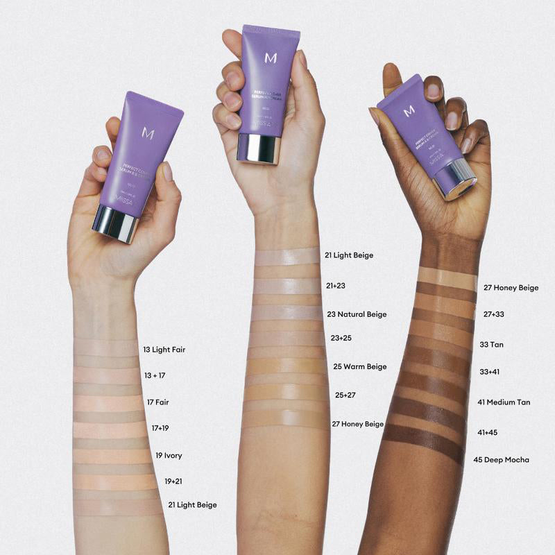 [MLSSHA Official] M Perfect Cover Serum BB Cream (35ml) - Bifida Ferment Lysate Serum-Infused BB Cream for Anti-Aging Skin Rejuvenation, Skin Tint, Tinted Moisturizer, Skin Care Foundation Makeup,Superfood Complex,Glass Skin CardiBB OGBB PurpleBB