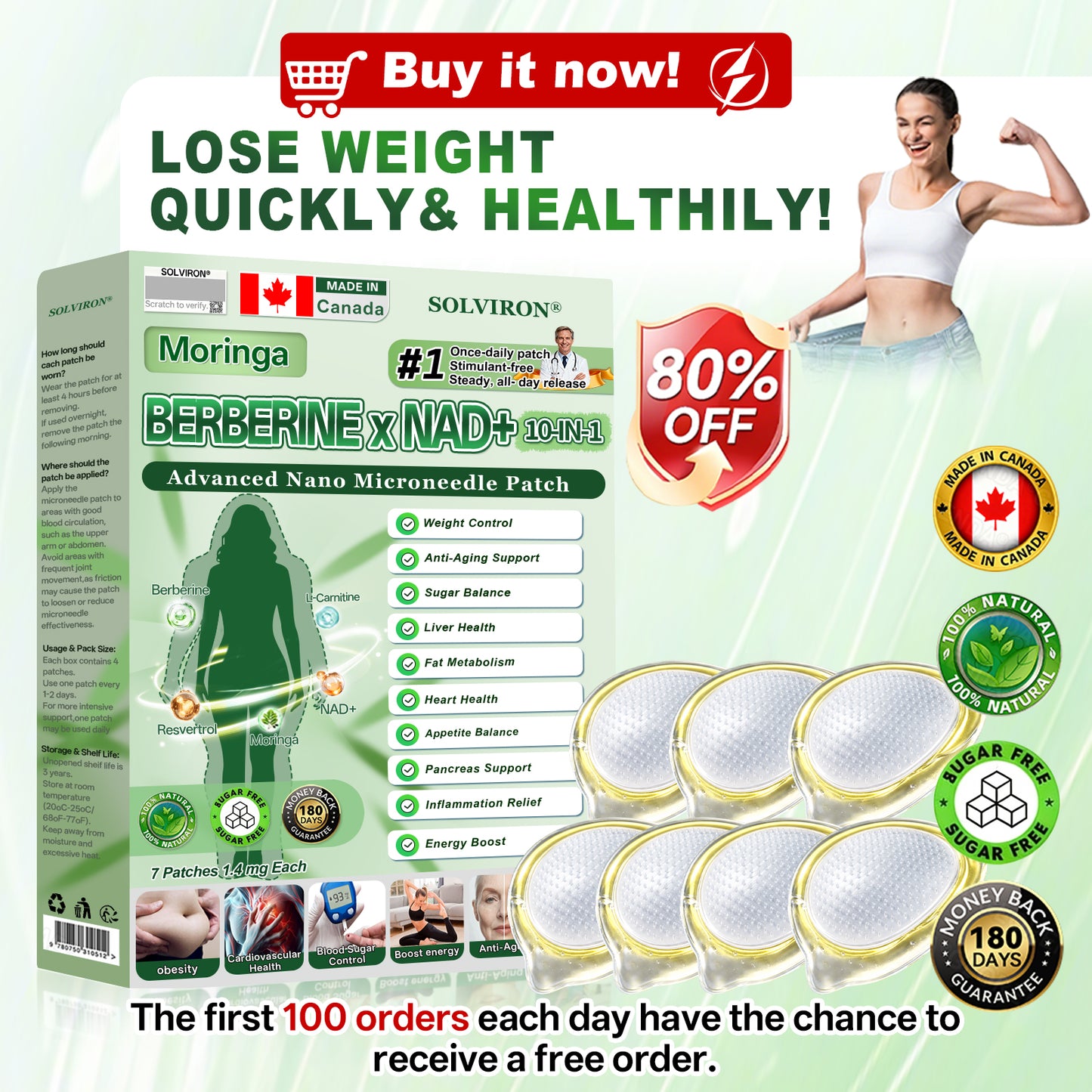𝐂𝐀 𝐃𝐨𝐜𝐭𝐨𝐫 𝐑𝐞𝐜𝐨𝐦𝐦𝐞𝐧𝐝𝐞𝐝🍁| 𝐒𝐎𝐋𝐕𝐈𝐑𝐎𝐍® 𝐌𝐨𝐫𝐢𝐧𝐠𝐚 𝐁𝐞𝐫𝐛𝐞𝐫𝐢𝐧𝐞 × 𝐍𝐀𝐃⁺ 𝟏𝟎-𝐢𝐧-𝟏 𝑨𝒅𝒗𝒂𝒏𝒄𝒆𝒅 𝐍𝐚𝐧𝐨 𝑴𝒊𝒄𝒓𝒐𝒏𝒆𝒆𝒅𝒍𝒆 𝐏𝐚𝐭𝐜𝐡 (𝐉𝐮𝐬𝐭 𝐨𝐧𝐜𝐞 𝐚 𝐝𝐚𝐲, 𝐯𝐢𝐬𝐢𝐛𝐥𝐞 𝐜𝐡𝐚𝐧𝐠𝐞𝐬 𝐢𝐧 𝟕 𝐝𝐚𝐲𝐬)