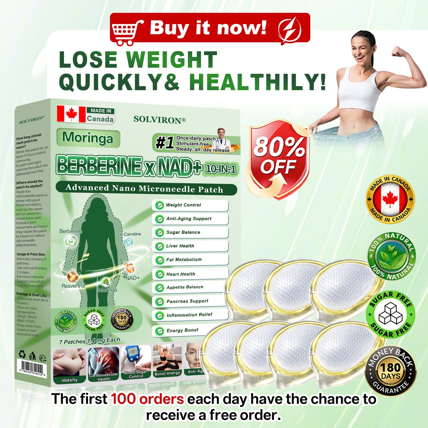 𝐂𝐀 𝐃𝐨𝐜𝐭𝐨𝐫 𝐑𝐞𝐜𝐨𝐦𝐦𝐞𝐧𝐝𝐞𝐝🧪|𝐒𝐎𝐋𝐕𝐈𝐑𝐎𝐍® 𝐌𝐨𝐫𝐢𝐧𝐠𝐚 𝐁𝐞𝐫𝐛𝐞𝐫𝐢𝐧𝐞 × 𝐍𝐀𝐃⁺ 𝟏𝟎-𝐢𝐧-𝟏 𝑨𝒅𝒗𝒂𝒏𝒄𝒆𝒅 𝐍𝐚𝐧𝐨 𝑴𝒊𝒄𝒓𝒐𝒏𝒆𝒆𝒅𝒍𝒆 𝐏𝐚𝐭𝐜𝐡 (𝐉𝐮𝐬𝐭 𝐨𝐧𝐜𝐞 𝐚 𝐝𝐚𝐲, 𝐯𝐢𝐬𝐢𝐛𝐥𝐞 𝐜𝐡𝐚𝐧𝐠𝐞𝐬 𝐢𝐧 𝟕 𝐝𝐚𝐲𝐬)
