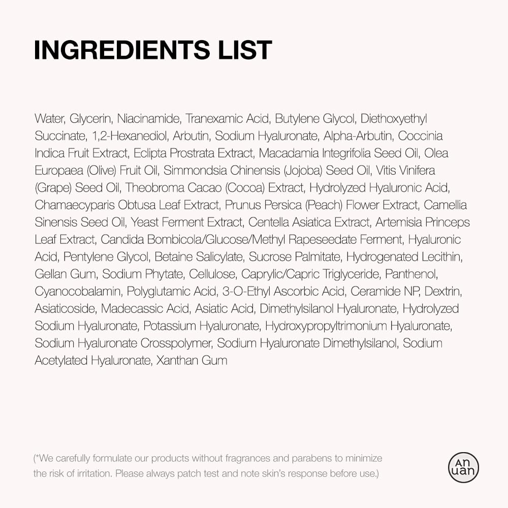 ANUAN Niacinamide 10 + TXA 4 Serum, Hyaluronic Acid, Tranexamic acid, Vitamin B12, Facial Serum for Glass Skin, Clarifying, Radiant Complexion with Natural Color, Korean Skin Care (30ml /1.01 fl.oz)