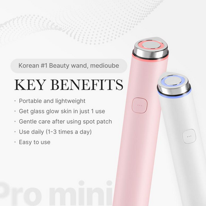 [medioube] MINI Booster Pro | K-beauty Affordable Device for After Spot & Soothing Care, Portable, Beginner-friendly, Clear Glass Glow Skin